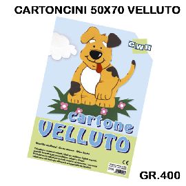 CARTONCINI VELLUTATI CM.50X70 - CONF. 10 FG. - ASS.