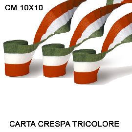 CARTA CRESPA TRICOLORE - CONF. 3 ROTOLI MT.10X10 CM. H