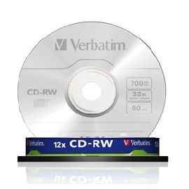 CD-RW VERBATIM 700MB 12X 80MIN SLIM CONF. 5PZ