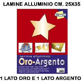 LAMINE ALLUMINIO ORO/ARG CM.25X35 - CONF. 6 PZ.